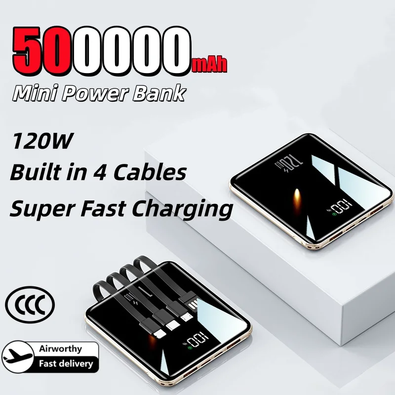 باور بانك VIVO بسعة 500000 مللي أمبير في الساعة مع 4 كابلات شحن سريع للغاية وبطارية خارجية محمولة لجميع الهواتف #6