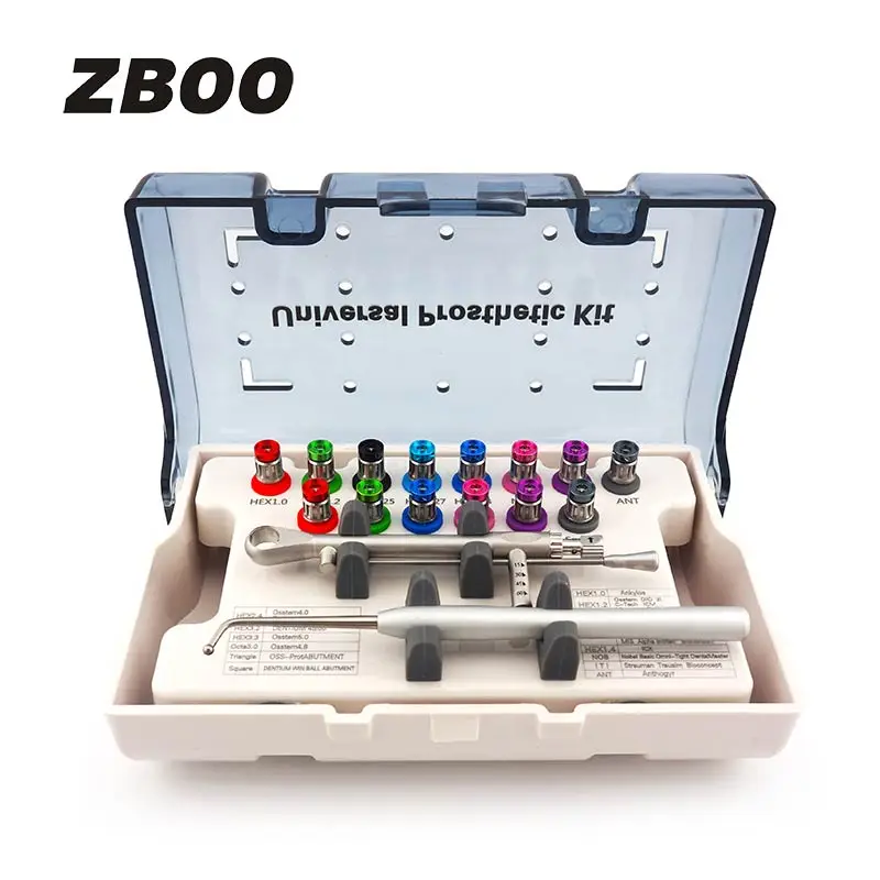 New Dental Universal Restoration Tools kit Colorful Implant Screwdriver Torque Wrench Ratchet 10-70NCM with 14Pcs Screw Drivers