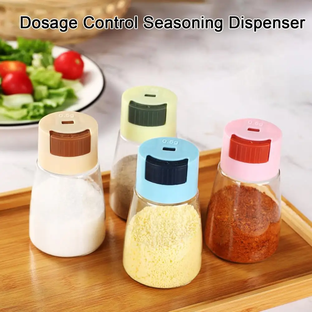 0.5g Each Press Salt Shaker Clear Precise Control Quantitative Airtight Pepper Spice Dispenser Measuring Seasoning Container