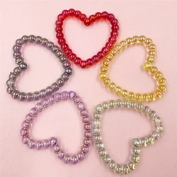 5pcs/bag 40*37mm Big Acrylic Love Heart Pendants For DIY Bracelet Earrings Keychain Jewelry Accessories