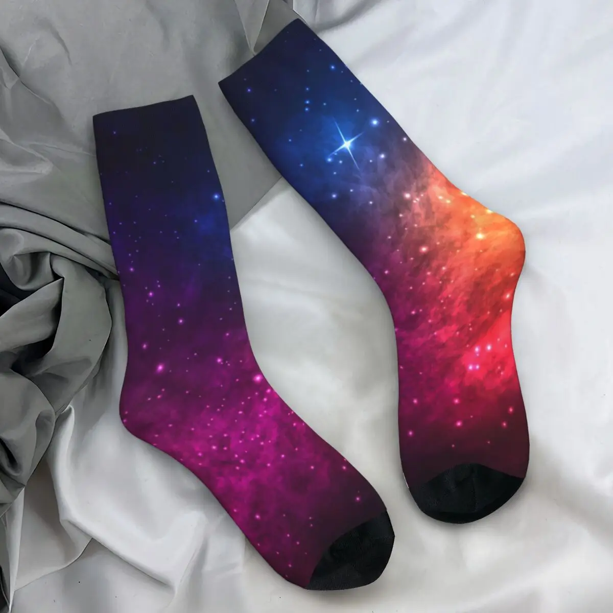

Цветные носки Galaxy, модные чулки со звездами и туманностями, весенние антибактериальные женские и мужские носки, спортивные носки с графическим рисунком для бега