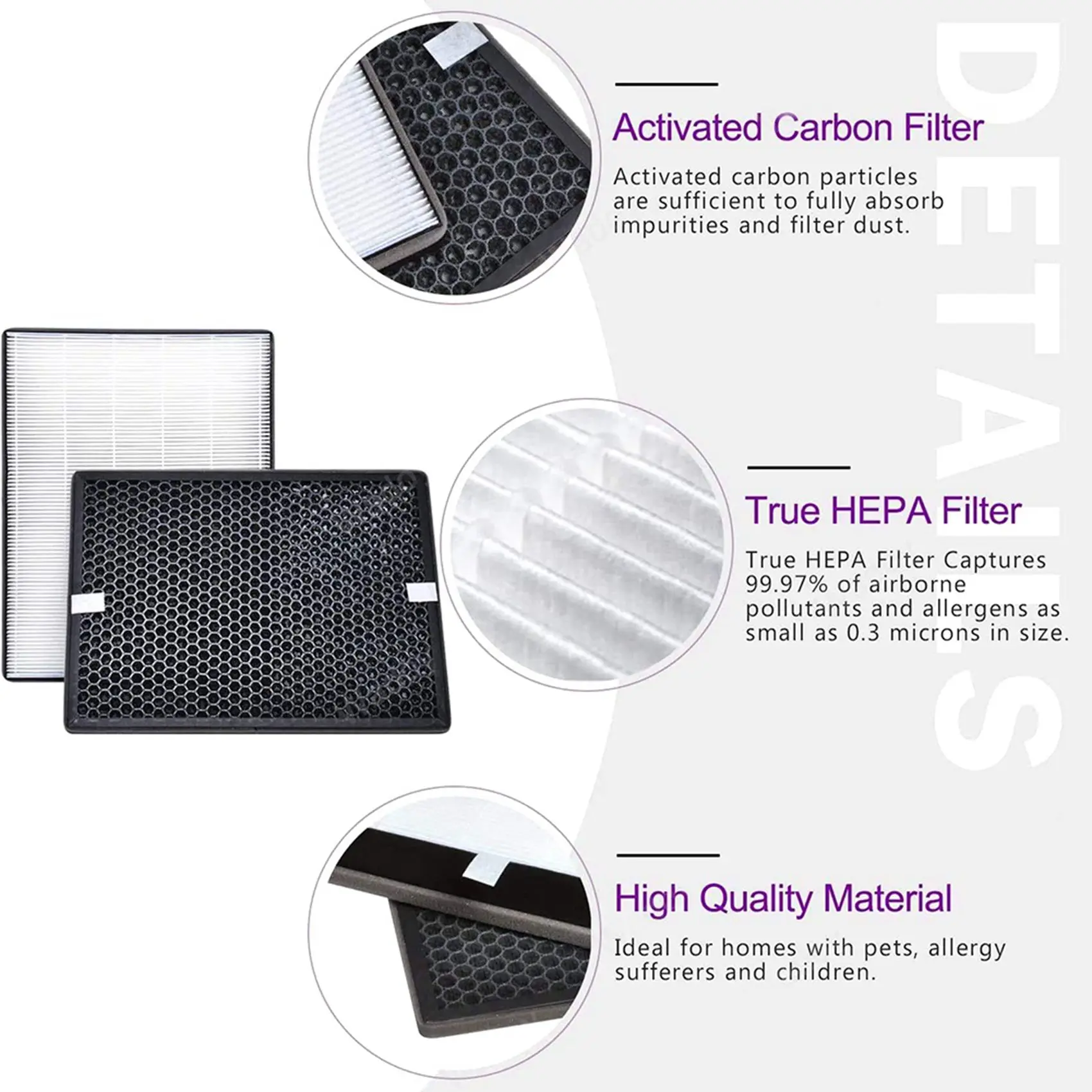 

B25B 2X Replacement Filter Compatible For Air Purifier Series 2000 2000I, Replace AC2889 AC2887 AC2882 Filter