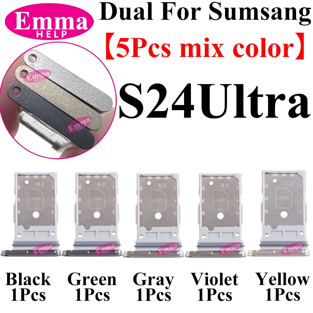 5Pcs Dual Card Micro Nano SIM Card Holder Tray Chip Slot Holder Adapter Socket Parts For Samsung S26 S25 Plus S24 S23 Ultra image 6