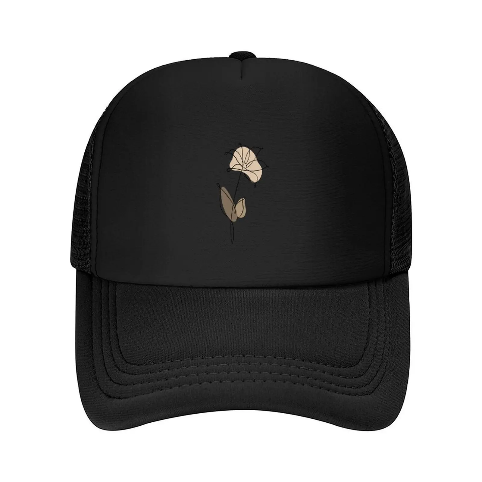 

One Line Drawing Beige Aesthetic Lily Flower Baseball Cap Visor New Hat Dropshipping Hip Hop Women Caps Men's