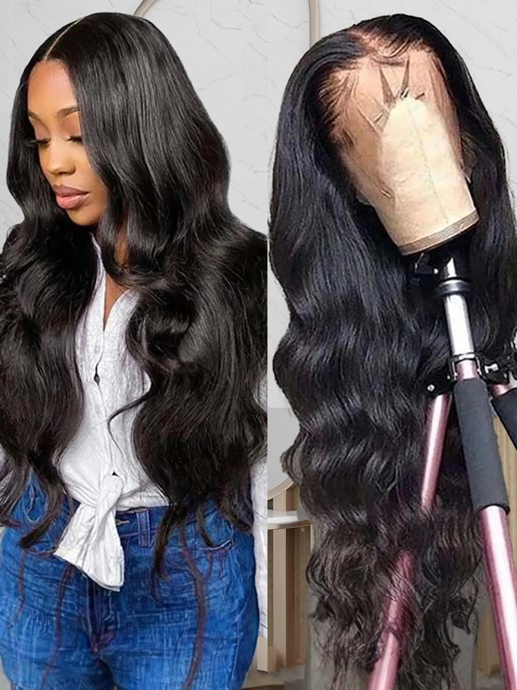 

7x5 Бесклеевой парик с объемной волной 40 46 дюймов Бразильские человеческие волосы Плотность 300%, предварительно выщипанный парик 13x6 HD на шнуровке для чернокожих женщин