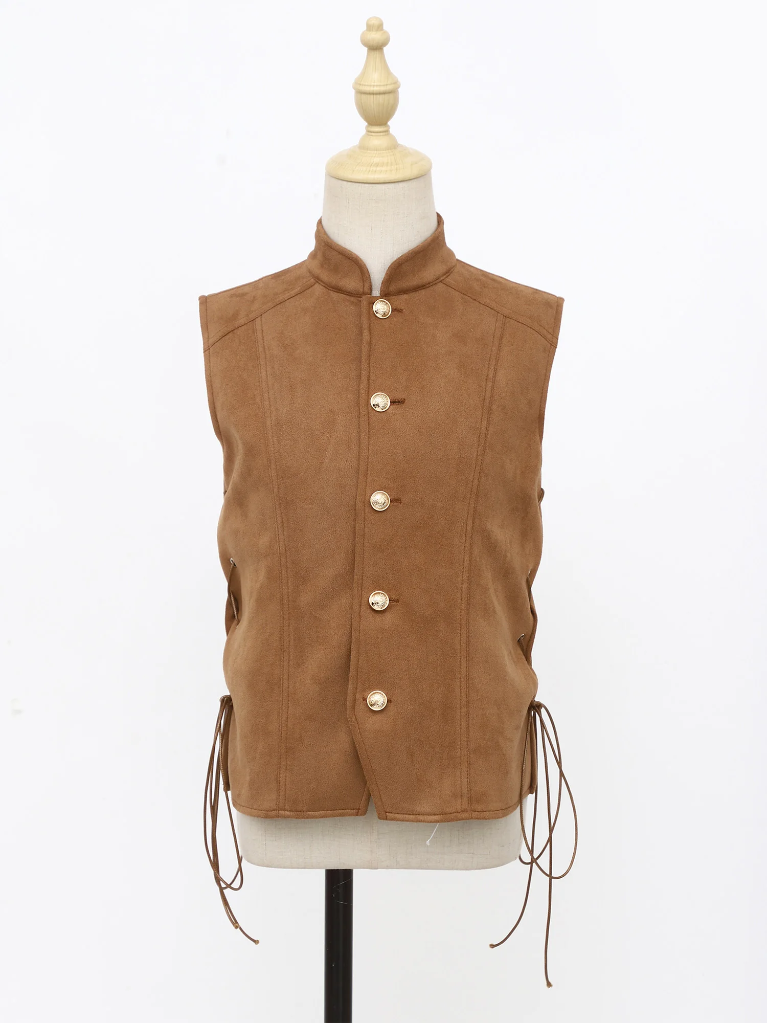 Kids Unisex Medieval Renaissance Vest Costume Sleeveless Coat Pirate Gothic Steampunk Waistcoat Cosplay Halloween Fancy Dress Up