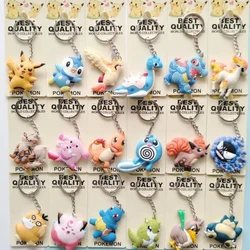 Pokemon Anime Marowak Abra Gengar Ponyta Porygon Alloy Silicone Keychain Accessories Pendant Bag Key Ring Pendant Birthday Gifts