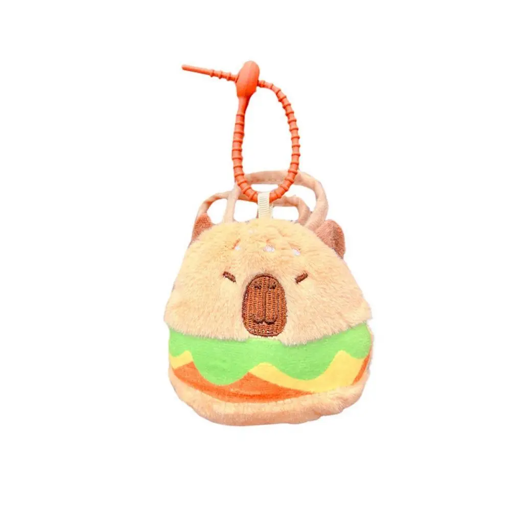 Capybara Capybara Plush Coin Purse Hamburg Bathe Capybara Plush Keychain Fashion Cartoon Capybara Plush Wallet Bag Hanging