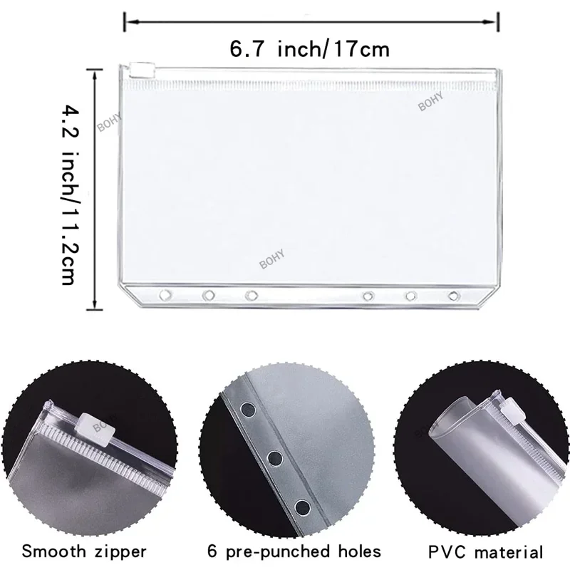 2024 A6 Set sistem amplop uang Notebook Binder kulit PU dengan kantong untuk penyimpanan uang