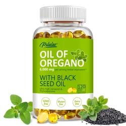 Oregano Oil Softgels 6000mg - with Black Seed Oil - Immune Support, Digestive Health, Antioxidant