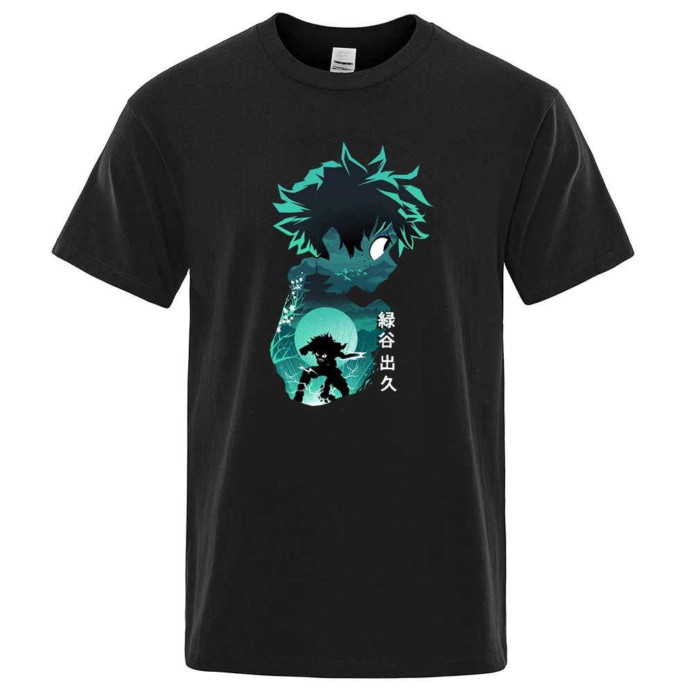 My Hero Academia Tops Cool Deku Tshirt Hip Hop Korean Sportswear Men Summer Short Sleeve Cool T-Shirt Mens T Shirts Fashion