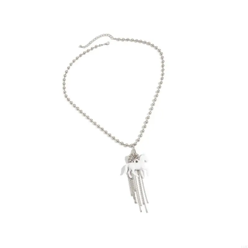 Animal Print Tassels Drop Necklace Multiple Colors Available Sweater Chain