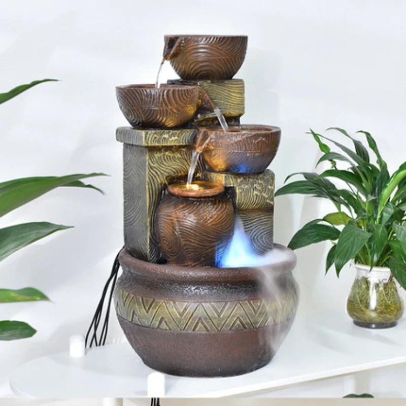 Creative circulating water fountain landscape desktop lucky decoration rockery and water decoration