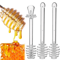 Plastic Honey Dipper Sticks Jam Sauce Spoon Mixing Stick Clear Coffee Milk Tea Stirring Bar Kitchen Accessories Cooking Tools