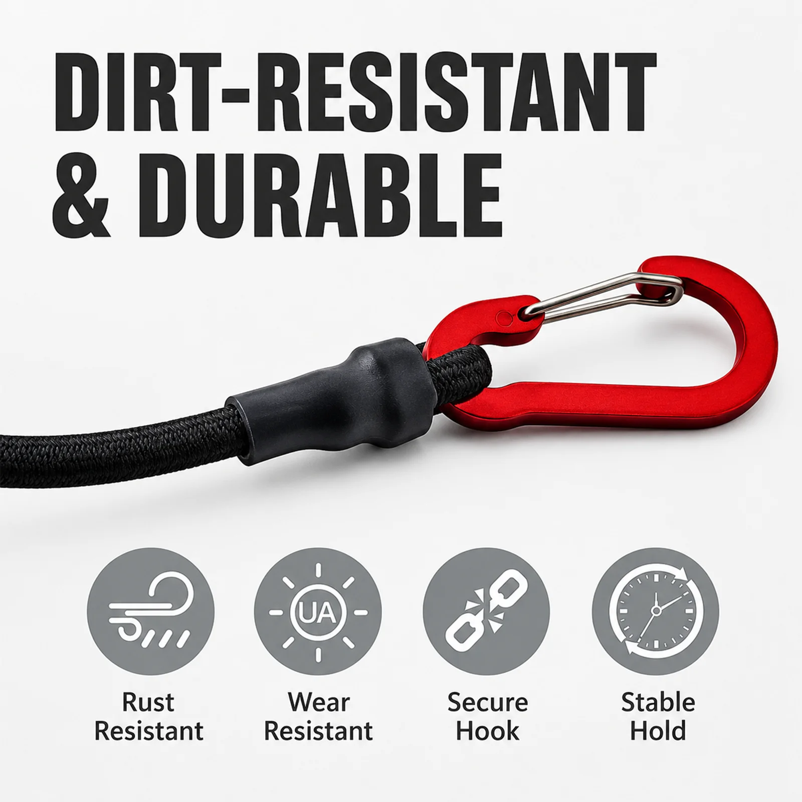 Heavy Duty Bungee Cord Elastic Tie Strap String Carabiner Hooks Kayak Cycling Luggage Packing Ropes Camping Accessories