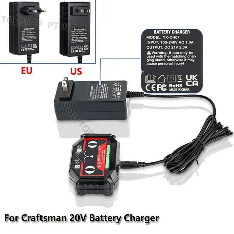 For Craftsman 20V Lithium Battery Charger ,Separable Replacement Power Tool Charger For CMCB201 CMCB202 CMCB204 CMCB206 CMCB203