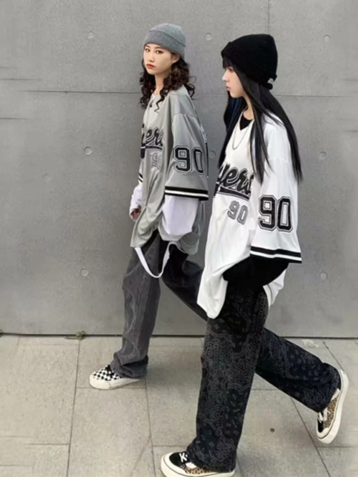 

American High Street Hiphop Baseball Collar ort Sve irt Jaet Men's Oversize Street Dance Dra irt Casual Youth ...