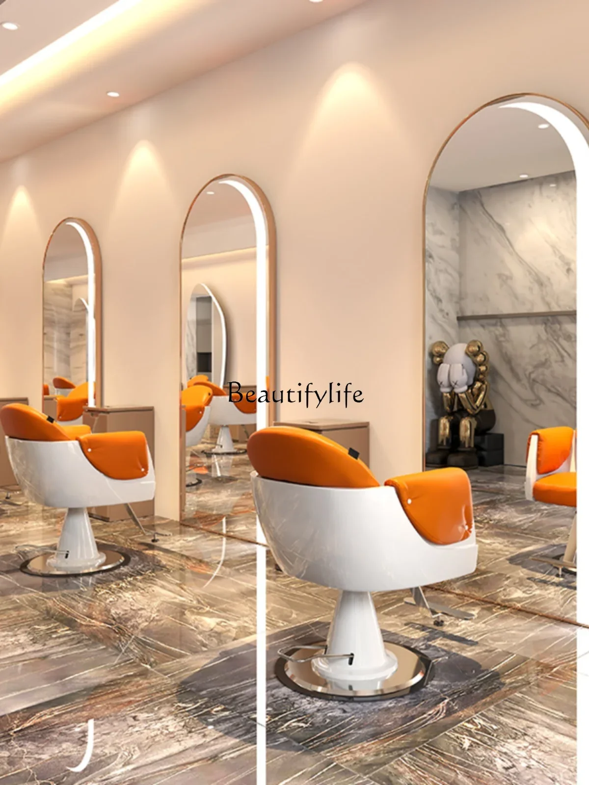 Barber Shop Floor Mirror Hair Salon Hair Cutting Wall Beauty HD Hot Dyeing Makeup Mirror