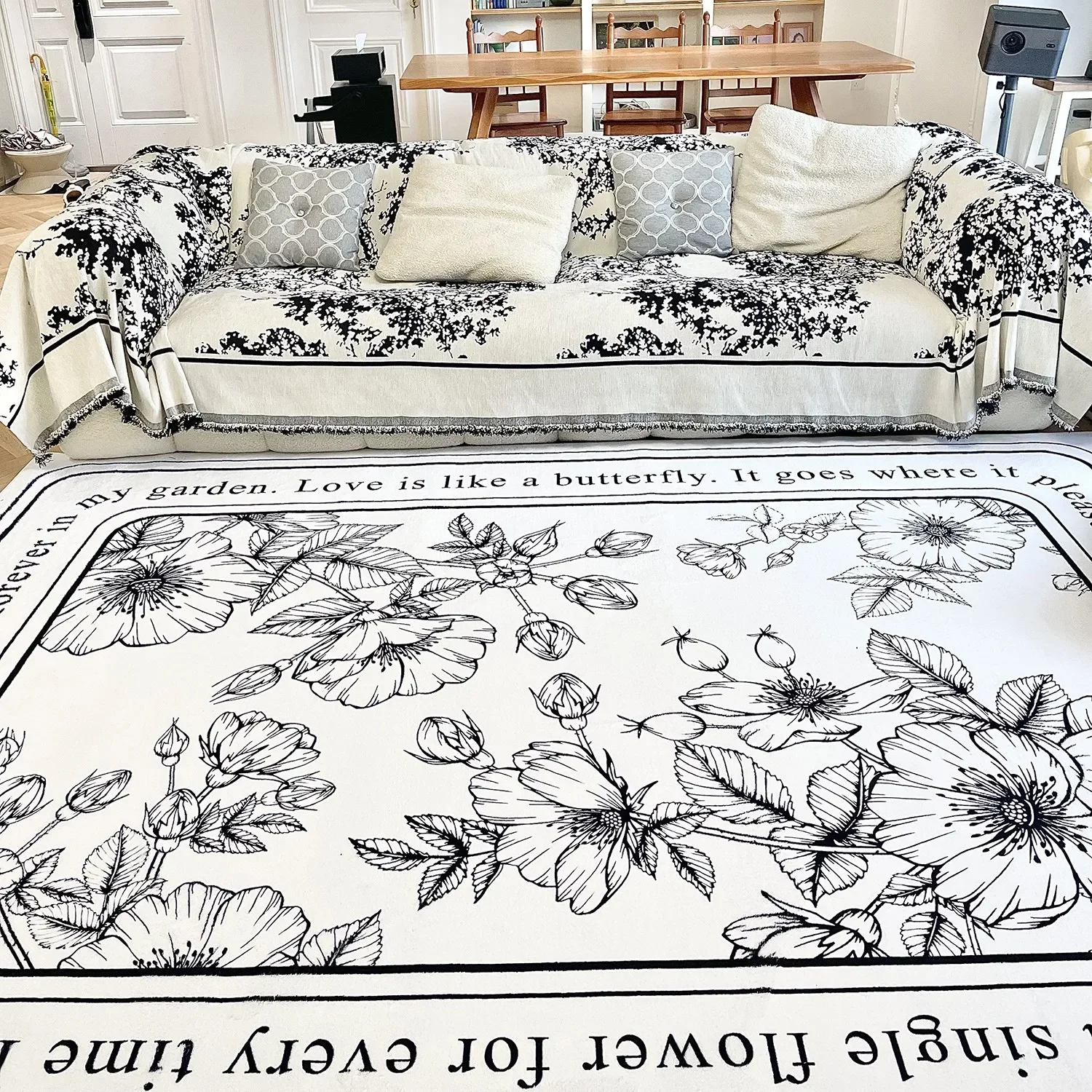 

Nordic-style carpet, bedroom and living room sofa, water-absorbing and wear-resistant floor mat, home decoration