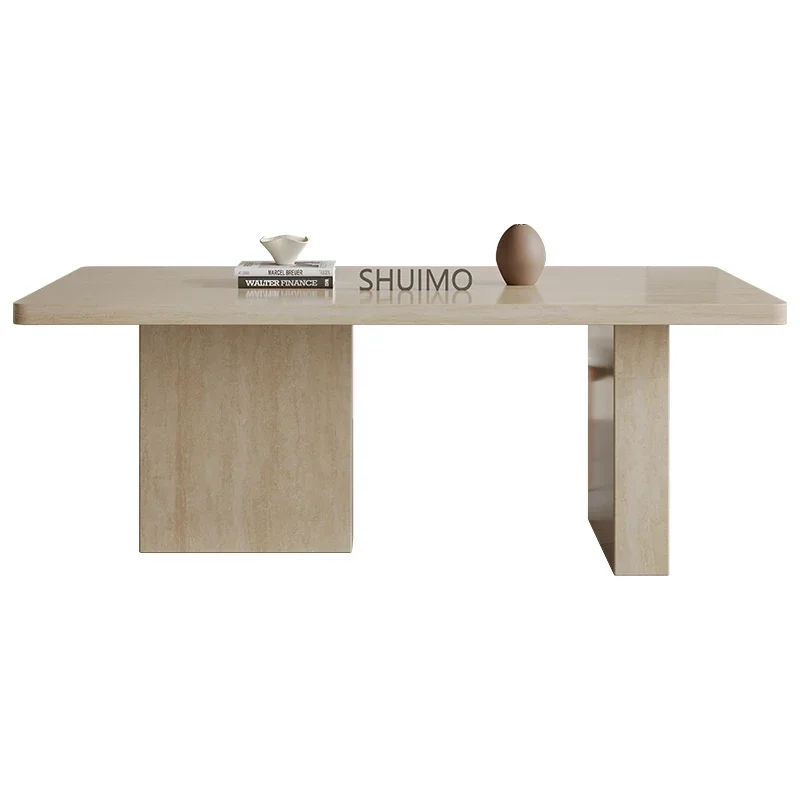 مجموعة طاولة طعام وكرسي من حجر الكهف العتيق، غرفة نموذجية مصممة للمنزل الحديث، طاولة طعام عتيقة #4