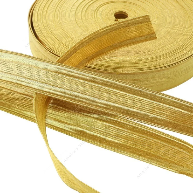 5-50mm Military Bullion Braid Trim Shiny Gold Lace Ribbon for Uniform Epaulets Jacket Cuffs Pants Trouser Hem