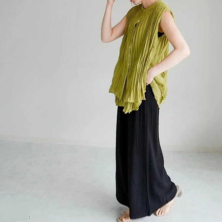 Summer 2026 Women's Casual Wide Leg Pants Slimming Anti-Wrinkle Smooth Linen Blend Trousers Comfortable Fashion Neutral Style