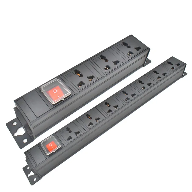 C14 port PDU power strip 1-9 Unit Universal output socket Network Cabinet Rack Switch With double hanging ears