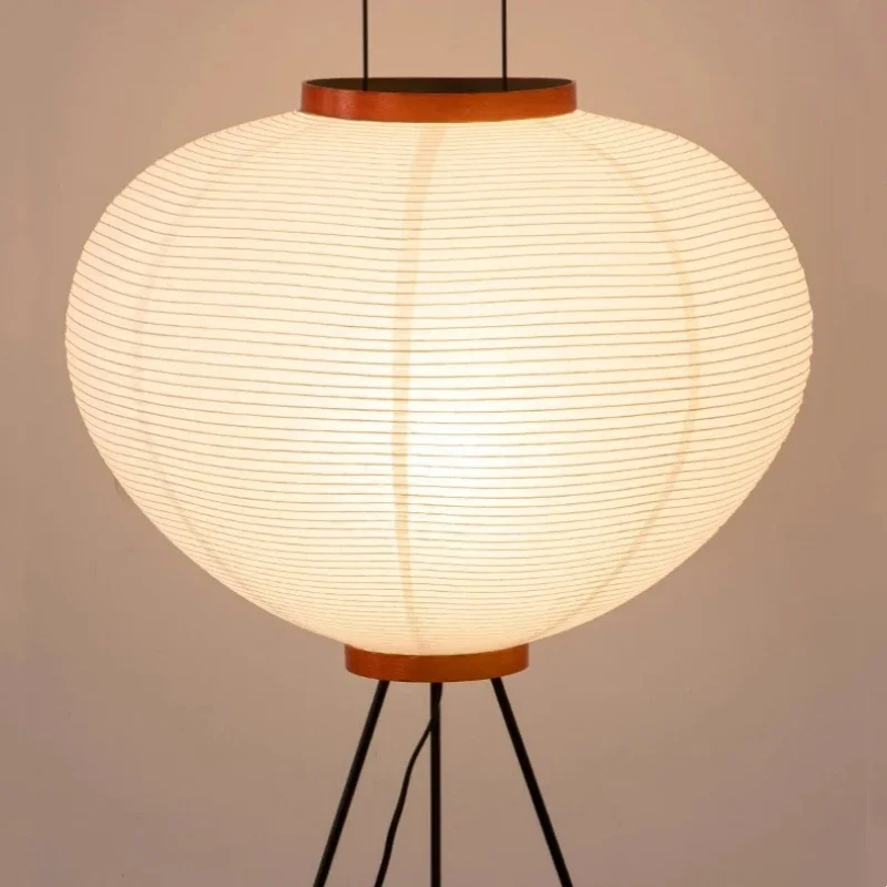 مصباح أرضي من ورق الأرز الياباني من Wabi Sabi Noguchi Akari، ضوء قائم عتيق لغرفة النوم وغرفة المعيشة بجانب السرير لتزيين المنزل