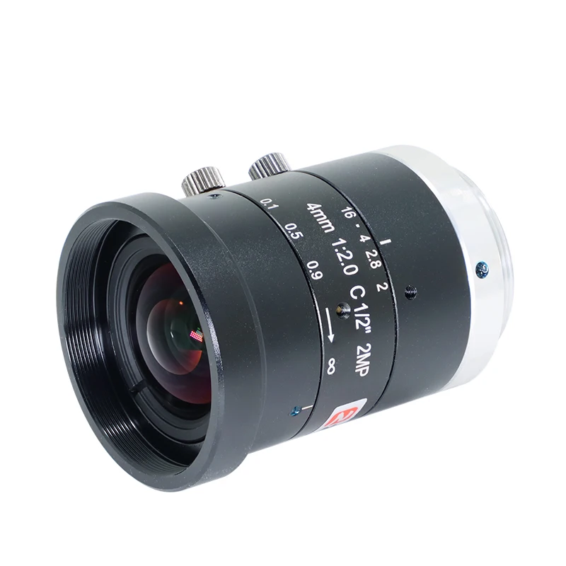 ZLKC C-Mount 4mm FA 1/2'' Wide Angle Machine Vision Lens Industrial Camera Manual Iris CCTV  Low Distortion Filter Thread 30.5