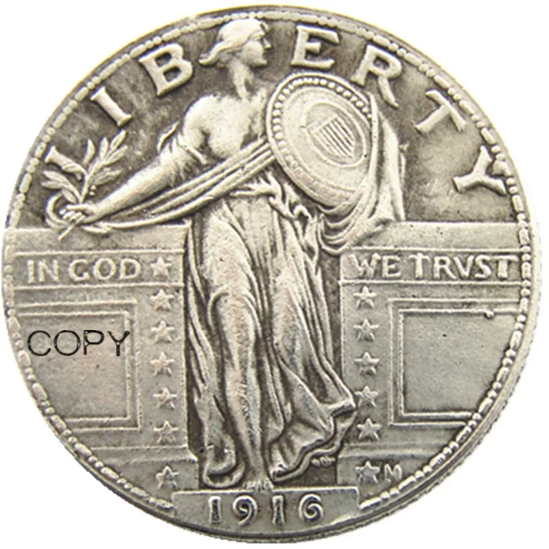 US 1916 Standing Liberty Quarter Silver Plated Copy Coin(Type 1)