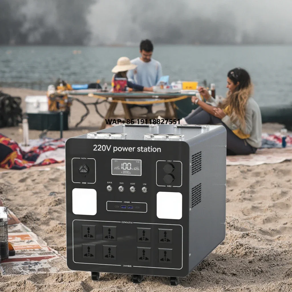 TV Full Solar Off-Grid No  Portable Solar Generator 1200 Watts Battery Solar Generator 220 Volts Portable