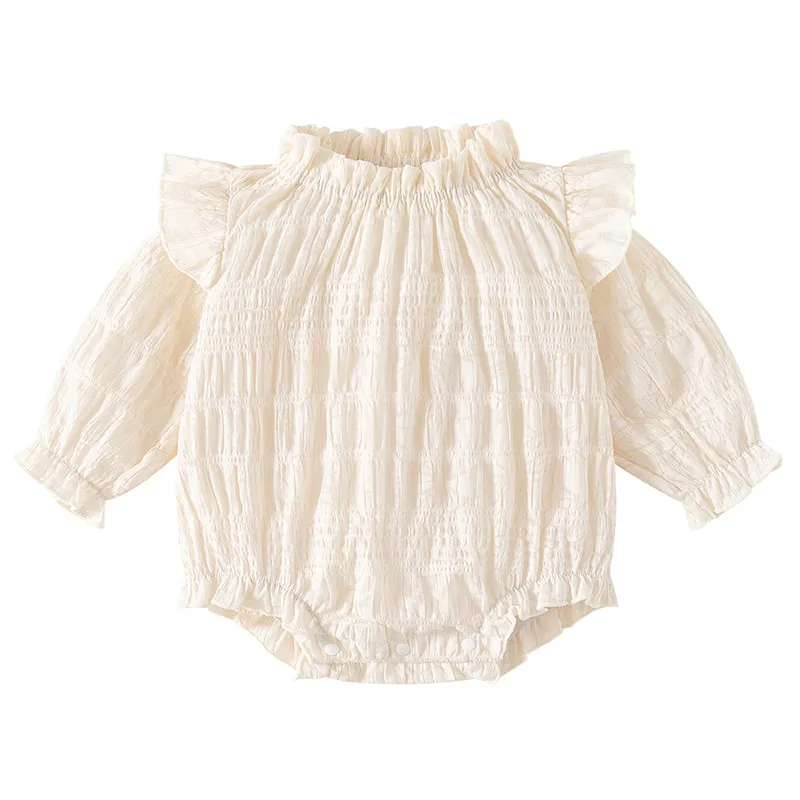 Spring Autumn Baby Girl Clothes Korean Cute Princess Lace Cotton Long Sleeve Bodysuits & One-Pieces Jumpsuits Newborn Items B090