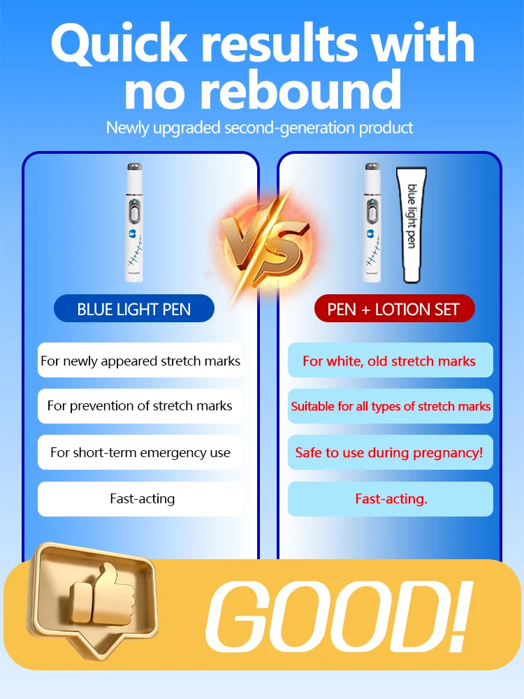 Envío gratis, ayuda a personas con estrías, resuelve sus problemas y sin problemas, herramienta de bolígrafo con luz azul