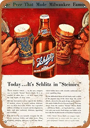 Metal Sign - 1937 Schlitz Beer in Steinies - Vintage Look