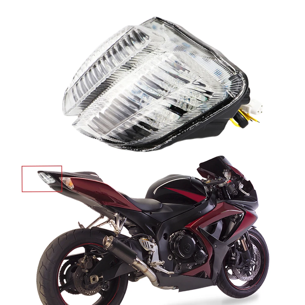 Motorcycle LED Tail Light Red Brake Light Yellow Turn Signals Lamp Integrated For Suzuki GSX-R600 GSX-R750 2006-2007 Accessories