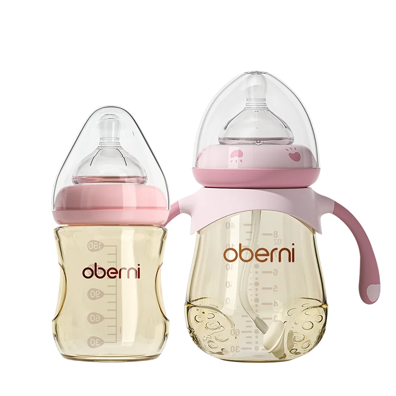 Oberni Baby Bottle Feeding  Set for PPSU Materials 150ml+240ml Wide Neck with supper soft  Silicone nipple