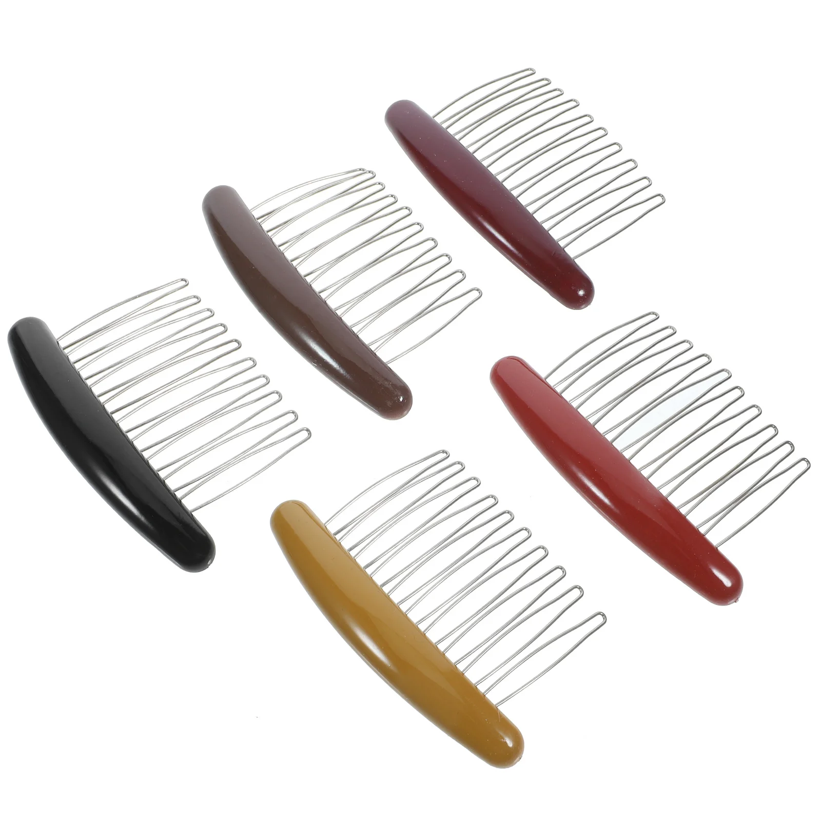 

5Pcs French Side Hair Combs Women's Stylish Headpiece Secure Grip Thin Hair Comfortable All-Day Wear Elegant Bridal Accessory