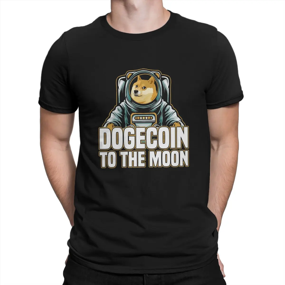 

Dogecoin to the Moon Classic Tshirt Homme Men's Clothing Blusas T Shirt For Men