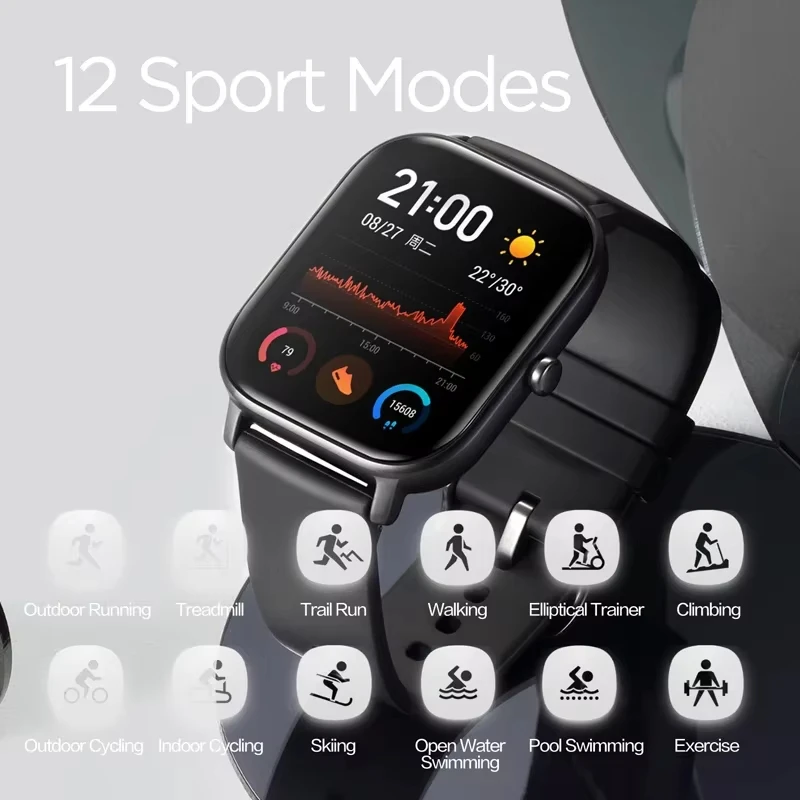 Amazfit GTS Smart Sport Watch For Men Women 5 ATM Waterproof Sports Tracking Editable Widgets Music Control Refurbishment Watch