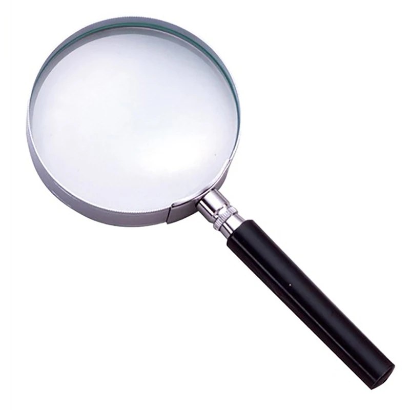 Magnifying Glass,75mm Classic Handheld Magnifier,Metal Frame Plastic Handle, Glass Lens, for Reading, Puzzle, Rocks, Coins лупа