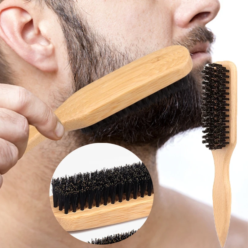 

Boar Bristle Slick Back Hair Brush for Sleek Ponytail Bun & Smoothing Baby Hairs, Flyaways, Edge Control - Backcombing & Teasing