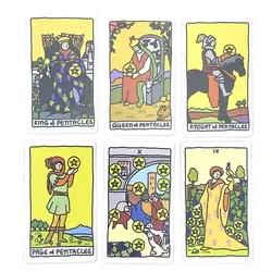 Portátil Lucky Tarot Card Game Set, Jogos de Tabuleiro, Party Playing, Reuniões familiares, Casual, 78Pcs