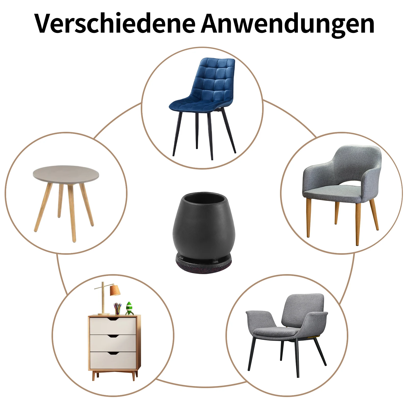 8 Stück Stuhlbein-Bodenschoner mit dicken Wickel-Filzpolstern, Silikon-Möbelfußabdeckung, Tischfüße, schützt den Böden – Detail 11