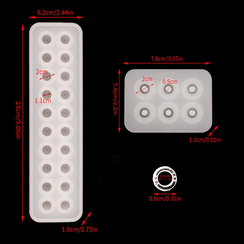 Molde resina contas com furos, molde pingente silicone para colar diy, pulseira, fabricação joias, artesanato para