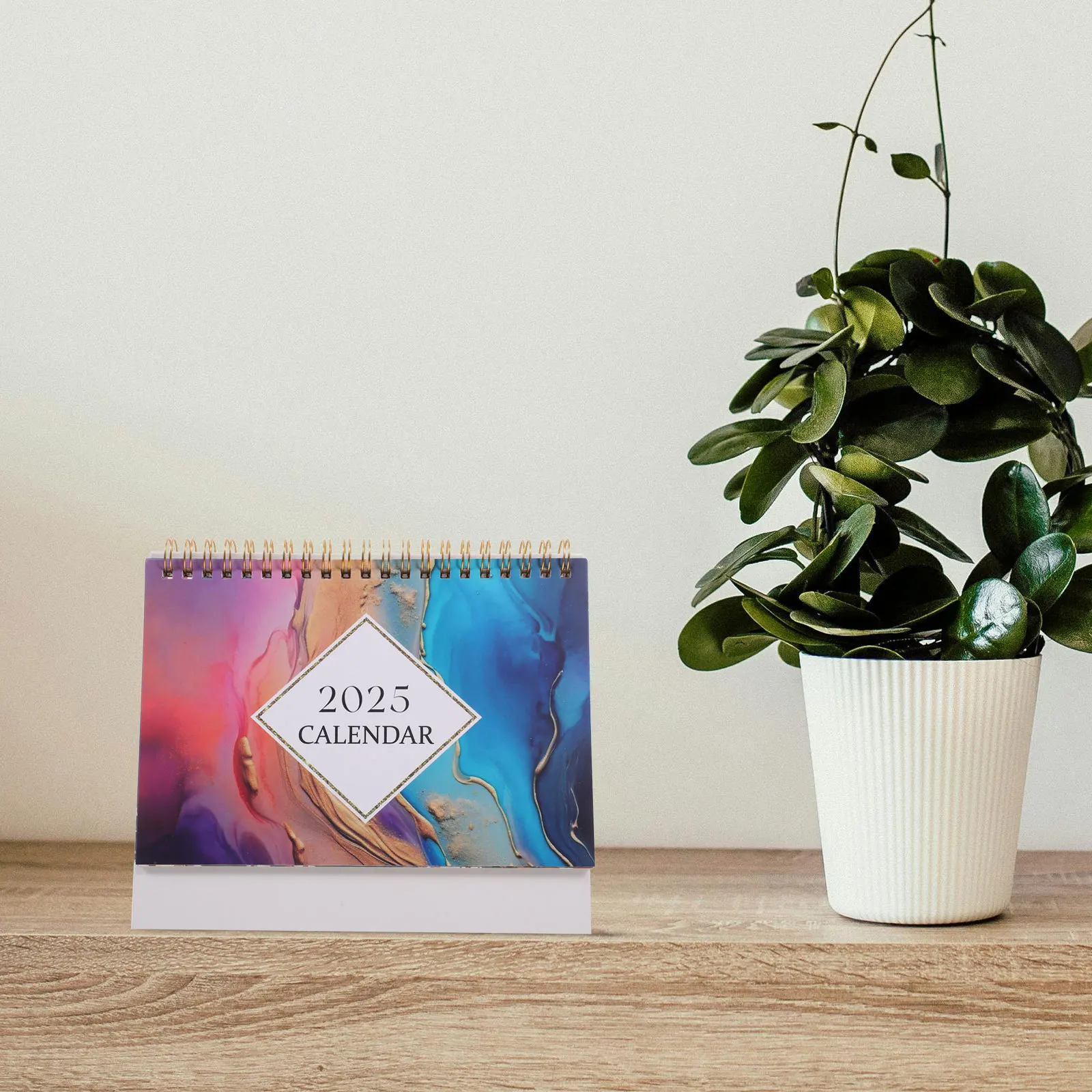 

2025 Desk Calendar Paper Flip Desktop Stand Calendar Compact Resistant Smooth Writing Office Home Planner