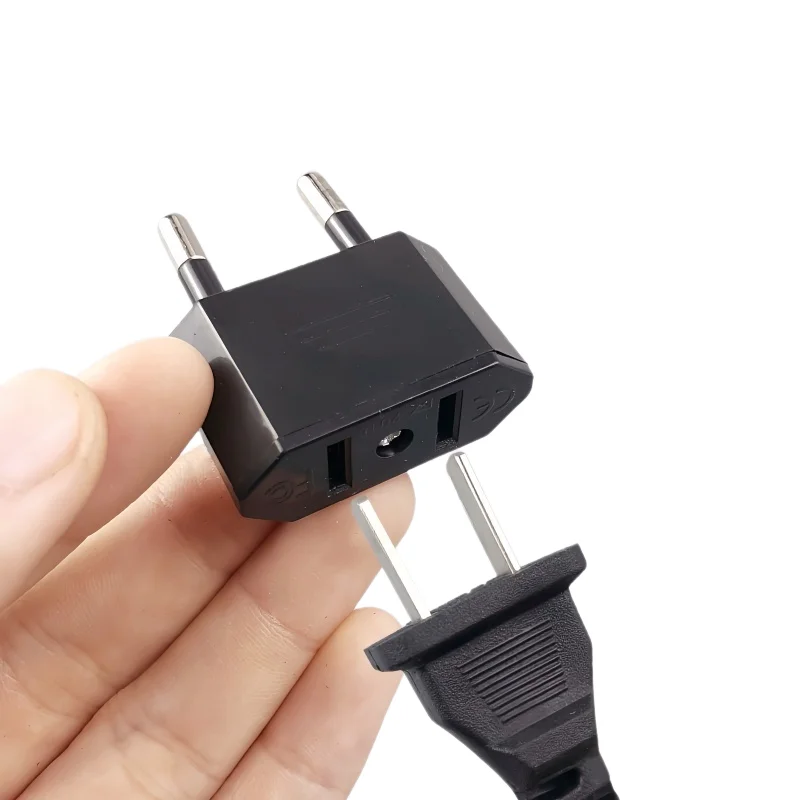 1pcs EU to US 2pin EU to US Plug Adapter, European 2 Pin to American 2 Prong Travel Power Converter Plug