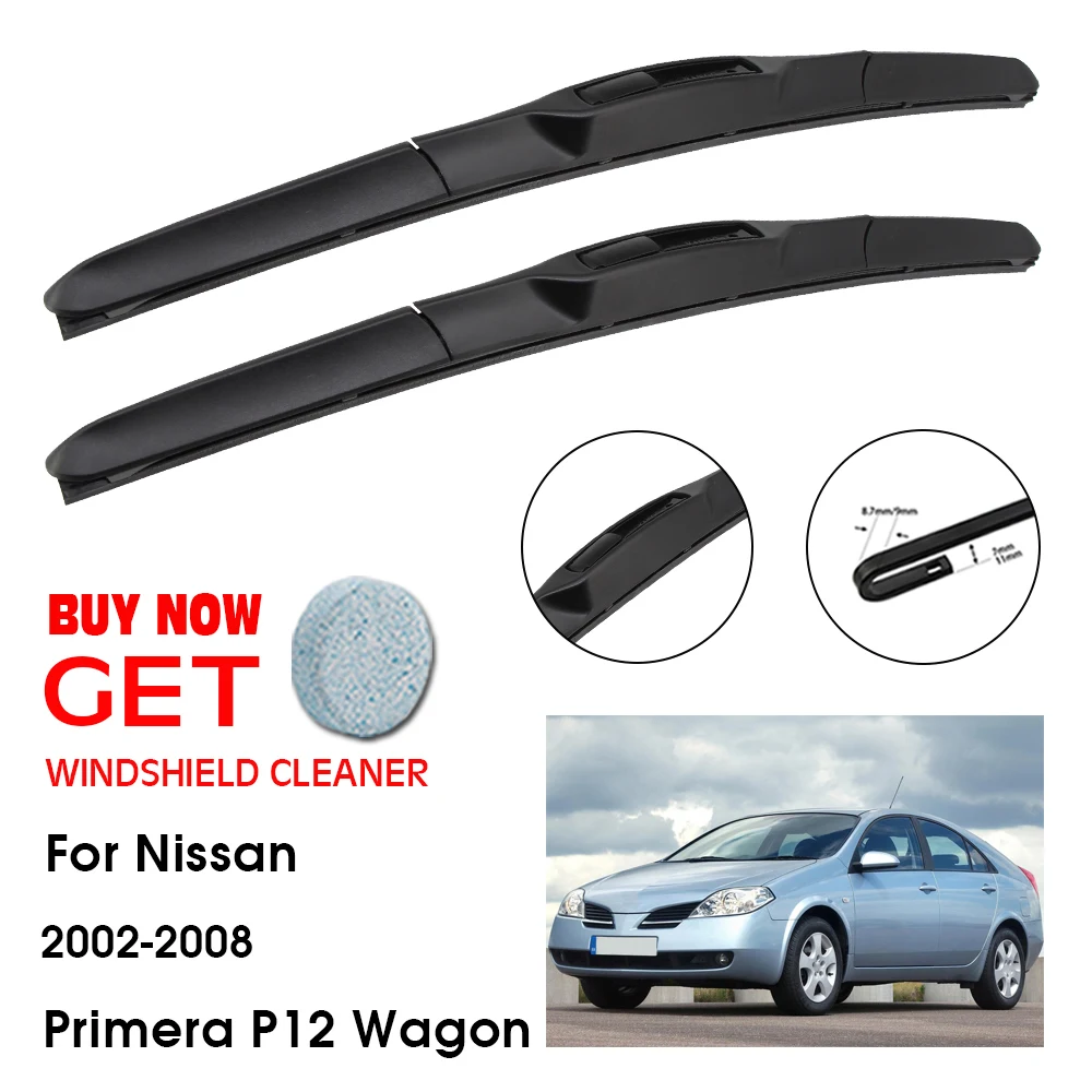 

Car Wiper For Nissan Primera P12 Wagon 26"+19" 2002-2008 Front Window Washer Windscreen Windshield Wipers Blades Accessories