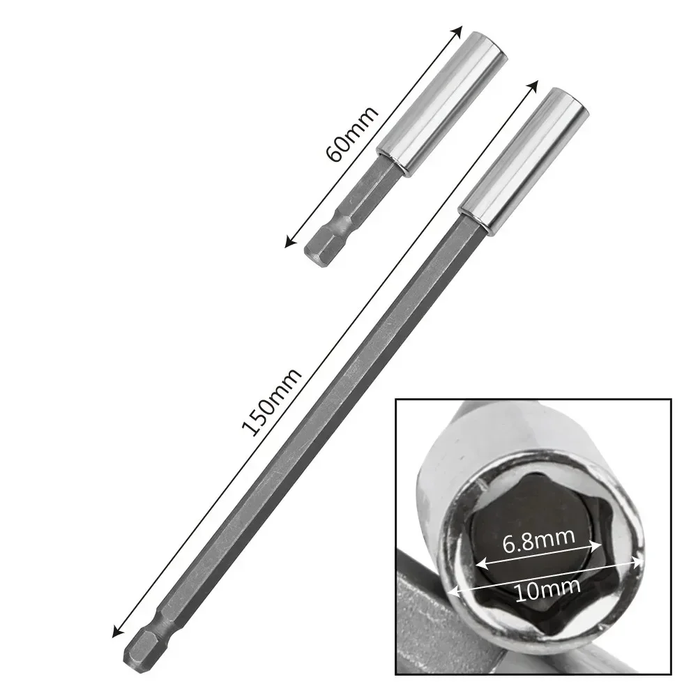 2Pcs 1/4นิ้ว Hex Shank ไขควงไขควงแม่เหล็กผู้ถือปรับขยาย60มม.150มม.