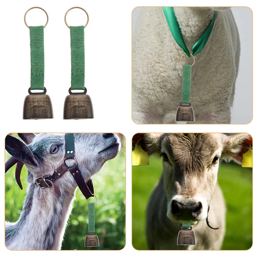 2Pcs Lightweight Metal Bear Bell for Outdoor Activities Hiking Camping Farming Cattle Sheep Pets Anti-Lost Warning Bell