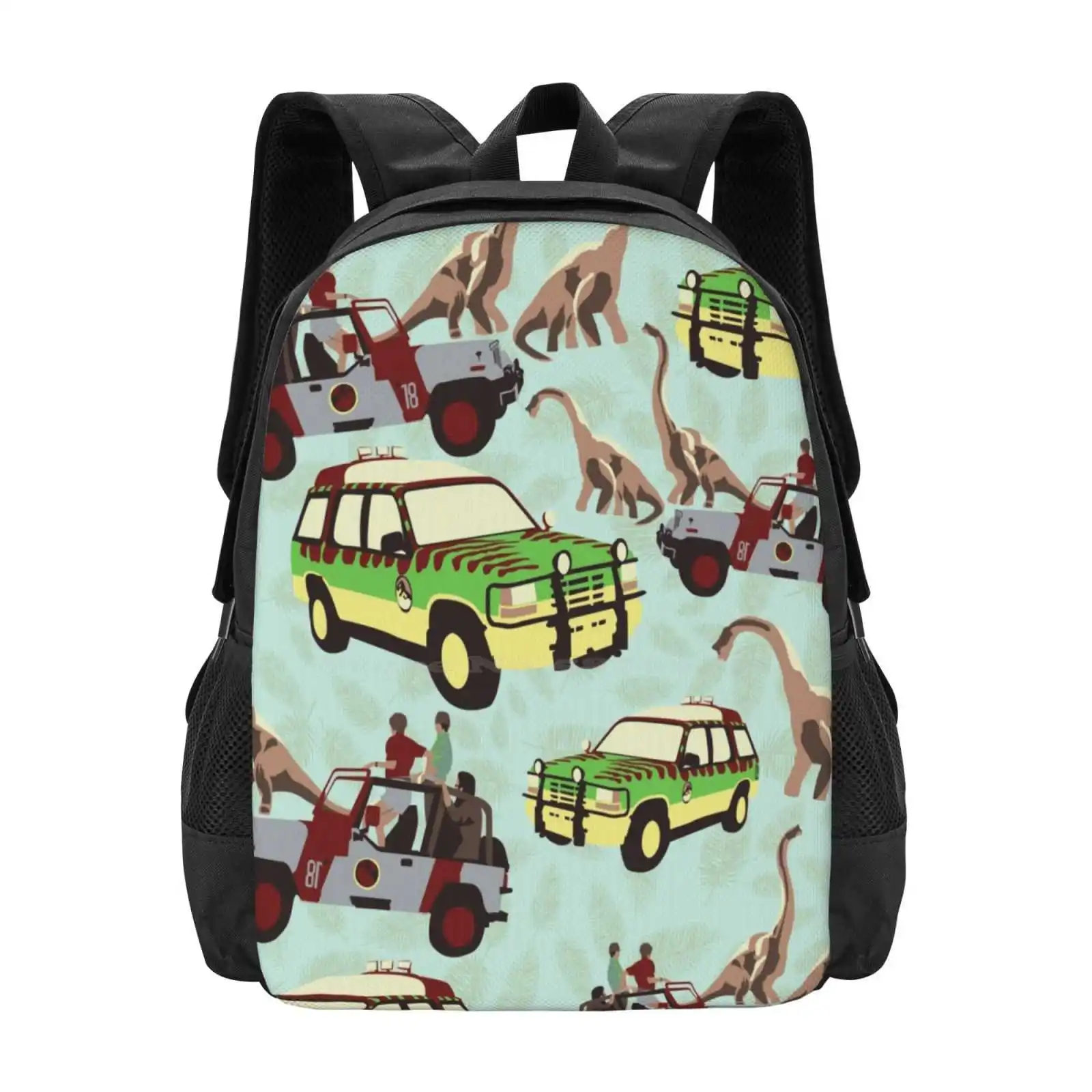 Ride Hot Sale Backpack Fashion Bags World Car Explorer Brachiosaurus Brontosaurus Dinosaurs Cars Graphic Design Dinosaur